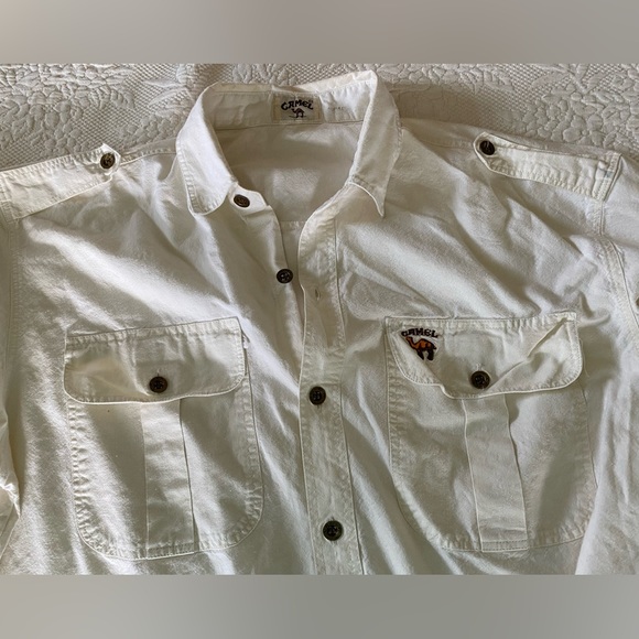 Men’s Vintage CAMEL brand Cotton Shirt Sz L - Picture 4 of 6
